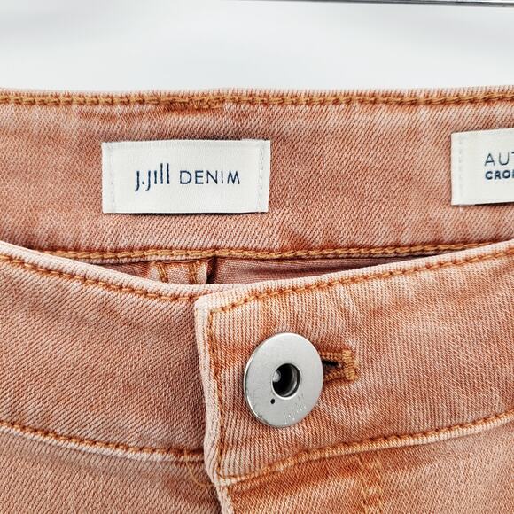 J. Jill Denim Authentic Fit Cropped Copper Orange Jeans Zip Fly Women's Size 10 - Picture 5 of 8